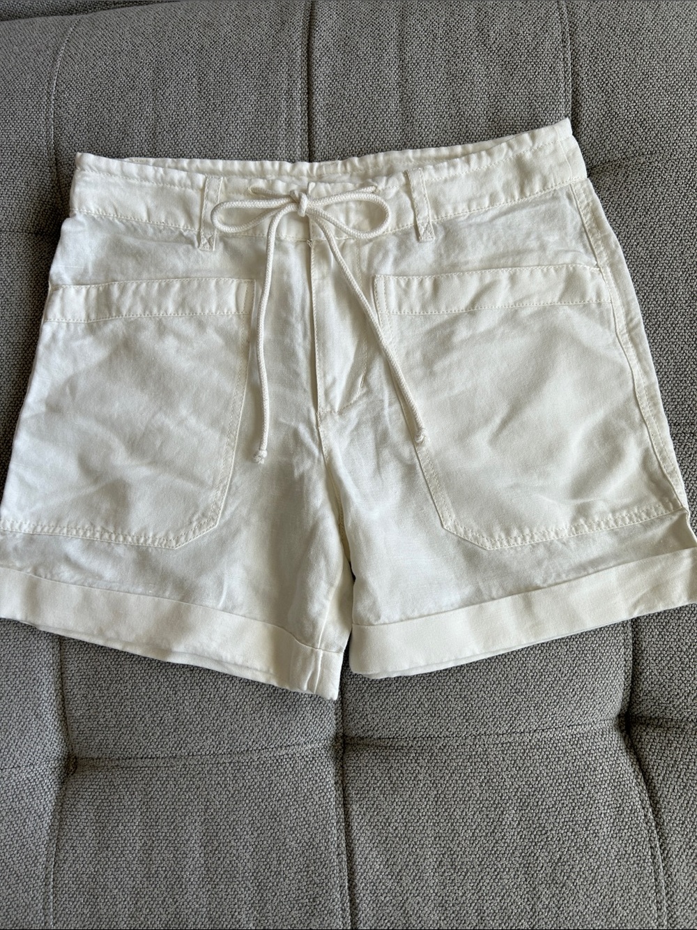 Sundance White Drawstring Shorts